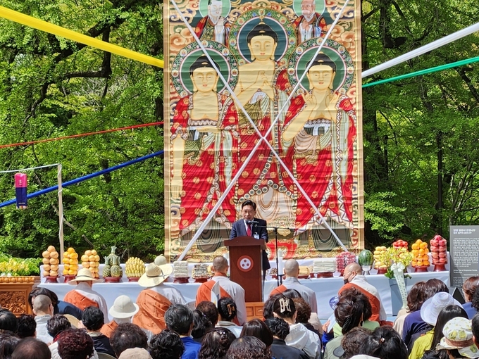 대한불교조계종 용문사는 '제53회 은행나무대재및 의병의승 선망조상 위령제'를 봉행했다. (사진=양평군 제공)