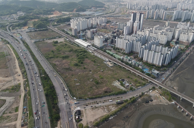 시흥시 ‘월곶역세권 도시개발사업’ 부지 전경.(사진=시흥도시공사 제공).