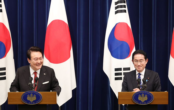 지난 3월 공동 기자회견 하는 한일 정상. (사진=연합뉴스)