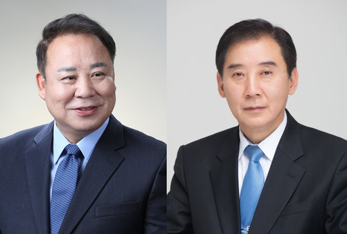 (왼쪽부터) 이철휘 민주당 국방안보특별위원장, 박윤국 민주당 포천시·가평군 지역위원장 직무대행. (사진=경기신문 DB)