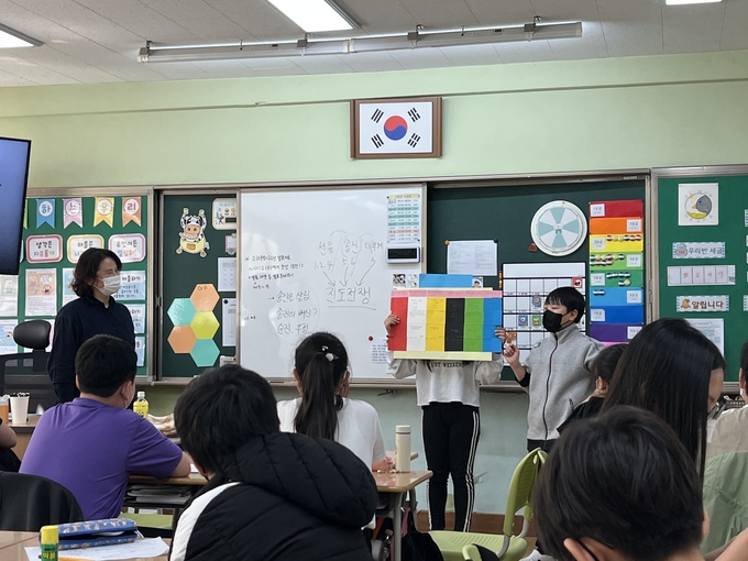 과천교육도서관에서 실시하는 초등학생을 위한 프로그램이 진행되고 있다. (사진=과천교육도서관)