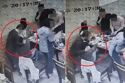  부천시의회의 한 더불어민주당 의원이 여성 의원을 성추행한 것으로 추정되는 장면. (사진=연합뉴스 제공)