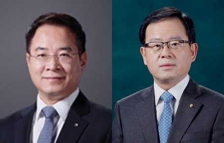 우리은행장 숏리스트에 이름을 올린 (왼쪽부터) 이석태 우리은행 국내영업부문장, 조병규 우리금융캐피탈 대표. (사진=우리금융지주 제공)