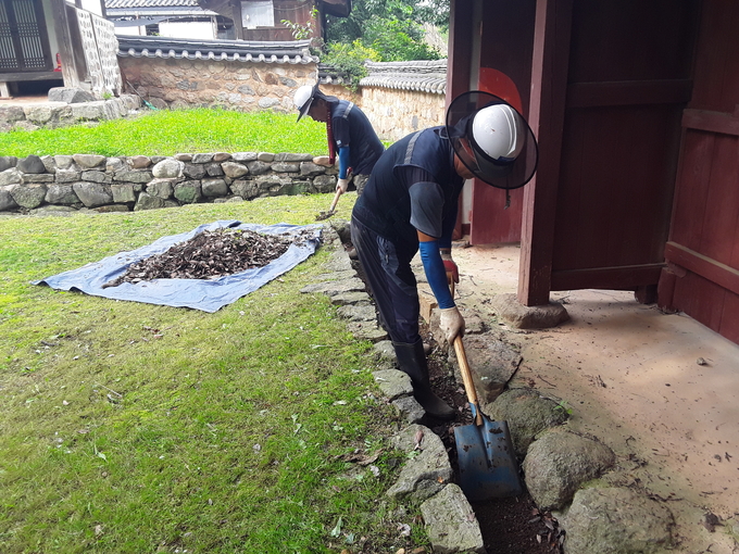 경기문화재돌봄센터 문화재 집중관리 활동. (사진=경기문화재단 제공)