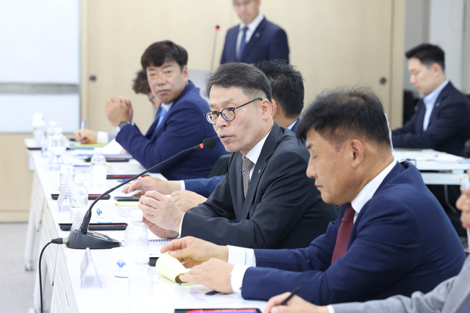 김성태 IBK기업은행장이 13일 중소기업 현장간담회에서 발언하고 있다. (사진= IBK기업은행 제공)