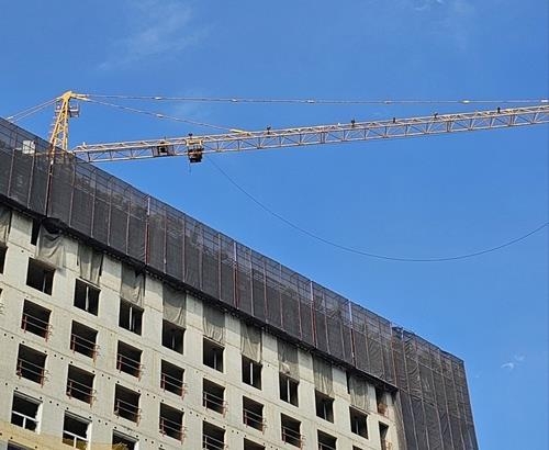 영종도 사고 현장 타워크레인 모습. ( 사진 = 연합뉴스 제공 )