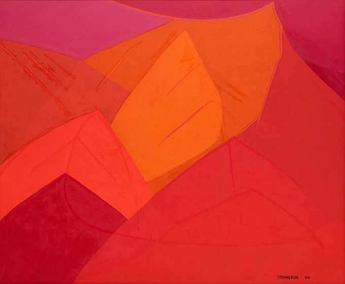 유영국, 작품, 1974, 캔버스에 유채, 134.5×161.7cm, 국립현대미술관 이건희컬렉션, ⓒ유영국미술문화재단. (사진=경기도미술관 제공)