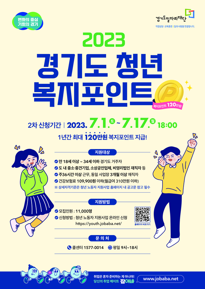 2023 경기도 청년 복지포인트 포스터. (사진=경기도 제공)