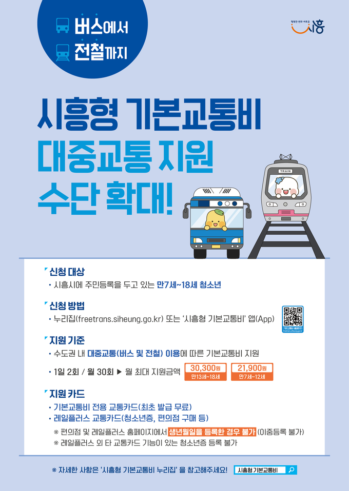 시흥형 기본교통비 지원 포스터. (사진=시흥시 제공)