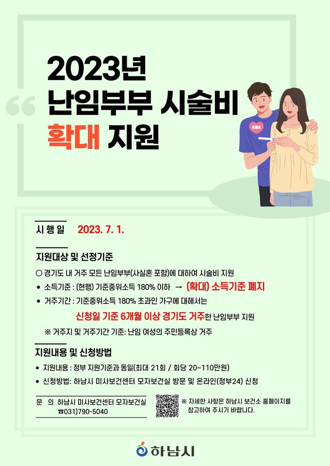 하남시는 소득 기준에 상관없이 지역 내 모든 난임부부에게 시술비를 지원한다. (사진=하남시 제공)