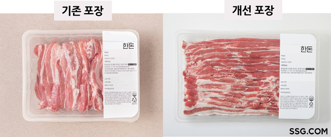  SSG닷컴에서 도입한 삼겹살 포장 개선 상품. (사진=SSG닷컴 제공)