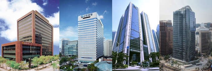 (왼쪽부터) KB국민은행, 신한은행, 우리은행, 하나은행 본점. (사진=각 사 제공)