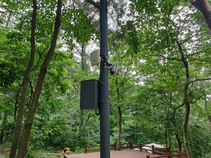 용인자연휴양림의 야영데크 시설에 인터넷 와이파이 시설이 설치됐다. (사진=용인시 제공)