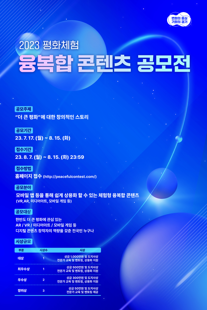 2023 평화체험 융복합 콘텐츠 공모전 포스터. (사진=경기도 제공)