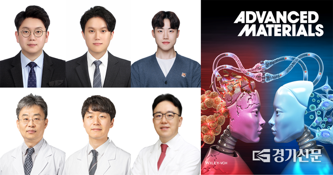 (사진 상단 좌측부터 시계방향으로)박준영 연구교수(제1저자, 가천대학교), 박준영(제1저자, 가천대학교 융합의과학과), 정용규(제1저자, 가천대학교 융합의과학과) 강동우 교수(교신저자, 가천대학교),박주환 교수(공동 저자, 길병원), 박연호 교수(공동 저자, 길병원). (사진=가천대학교 제공)