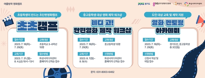 여름방학 맞이 제작 캠프 등 프로그램 포스터. (사진=화성시문화재단 제공)