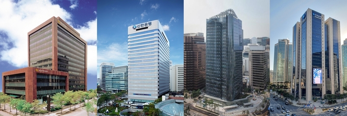 (왼쪽부터) KB국민·신한·하나·우리은행 사옥. (사진=각 사 제공)