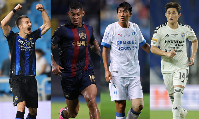 한국프로축구연맹이 하나원큐 K리그 2023 추가 등록을 마무리 했다. 추가 등록으로 K리그에 합류한 무고사(인천 유나이티드), 로페즈(수원FC), 고무열(수원 삼성), 이동경(울산 현대·이상 왼쪽부터)의 모습. (사진=한국프로축구연맹 제공) 