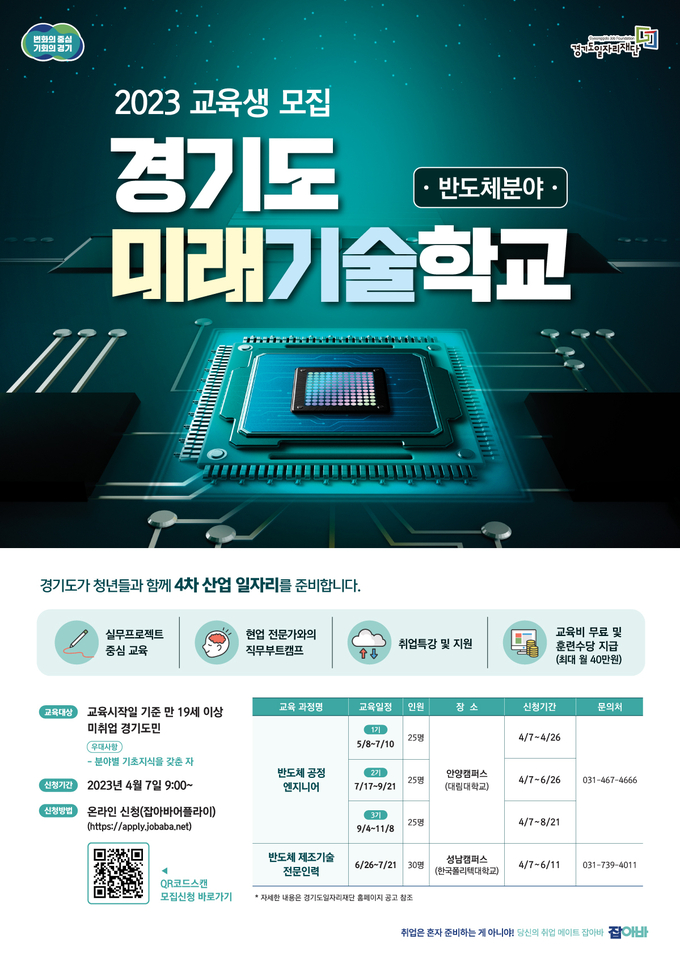 2023 경기도 미래기술학교 교육생 모집 포스터. (사진=경기도 제공)
