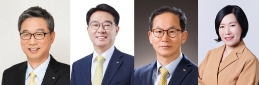 왼쪽부터) 허인, 이동철, 양종희 KB금융 부회장., 박정림 KB금융 총괄부문장 (사진=KB금융그룹 제공)