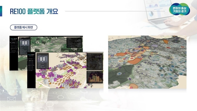 경기도형 기후‧에너지 데이터포털(경기 RE100 플랫폼) 예시 모습. (사진=경기도 제공)