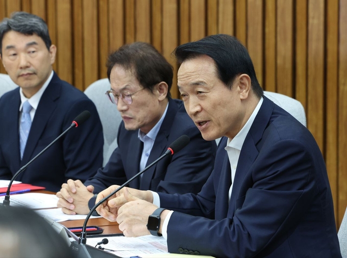 17일 오전 4자 협의체에 참석한 임태희 경기도교육감이 교권보호 입법화 관련해 연설하고 있다. (사진=경기도교육청 제공)