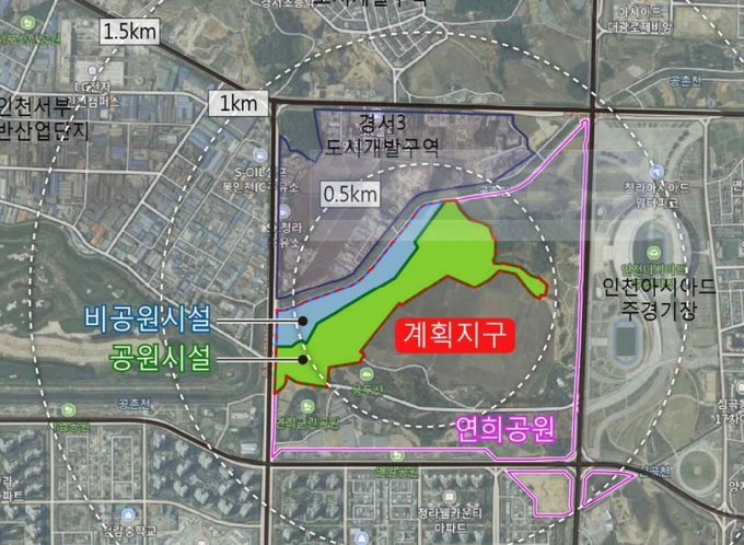 인천 서구 연희공원 개발행위 특례사업 부지. ( 사진 = 인천녹색연합 제공 )