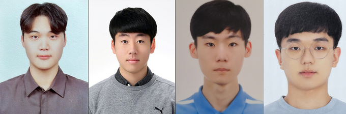'2023년 SW 중심대학 공동 AI 경진대회'에서 수상한 인하대학교 SW 중심대학 소속 (왼쪽부터)기계공학과 문정현, 정보통신공학과 김의진, 컴퓨터공학과 정상준․최승혁 학생. ( 사진 = 인하대학교 제공 )