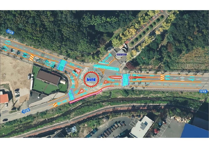 용인시가 법무연수원사거리를 회전교차로로 바꾼다고 밝혔다.