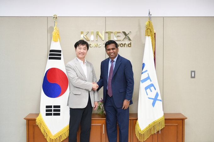 국제컨벤션협회(ICCA)의 센틸 고피나스 CEO(오른쪽)가 지난 25일 킨텍스에 방문했다. (사진=킨텍스 제공)