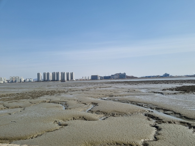 수도권 제2순환고속도로 인천~안산 구간이 지나는 송도갯벌. ( 사진 = 인천시 제공 )