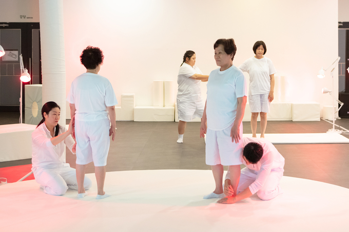 노란 벤자민과의 동거 퍼포먼스 이미지, 조영주. (사진=수원시립미술관 제공)