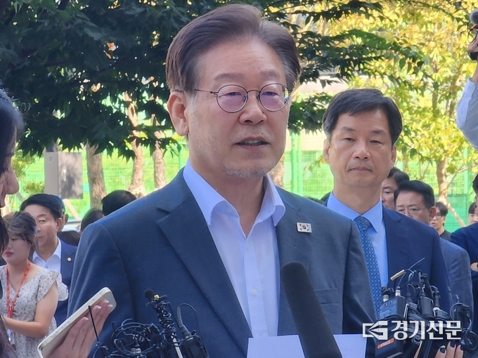  9일 이재명 더불어민주당 대표가 수원지검에 출석한 모습. (사진=박진석 기자)
