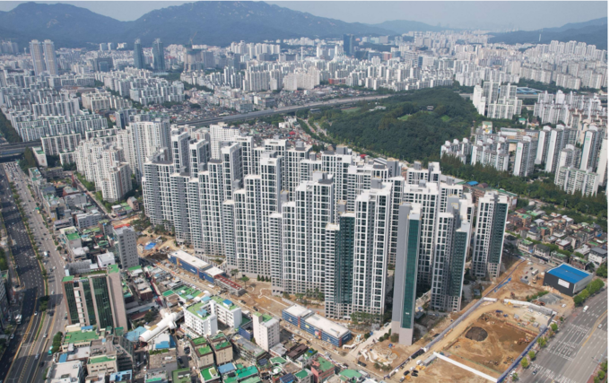 오는 11월 준공 예정인 호계동 덕현지구 모습.(사진=안양시 제공)