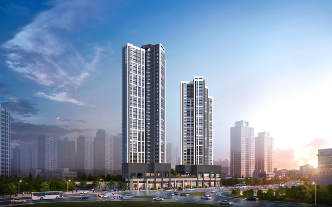 반도건설이 시공하는 남양주 주상복합아파트 ‘다산 유보라 마크뷰’ 투시도. (사진= 반도건설 제공)