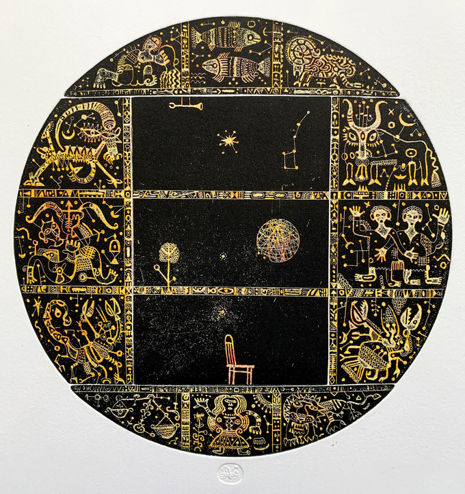황도대 , 에칭, Ø18cm, 2014. (사진=로만 로마니신 누리집 제공)