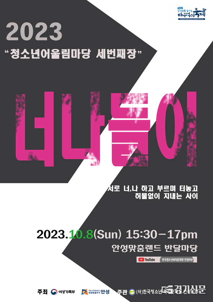 청소년어울림마당 '너나들이' 공연 포스터(사진=안성시 제공)