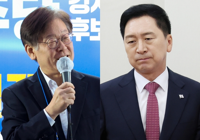 김기현 국민의힘 대표(오른쪽)과 이재명 더불어민주당 대표. (사진=연합뉴스)