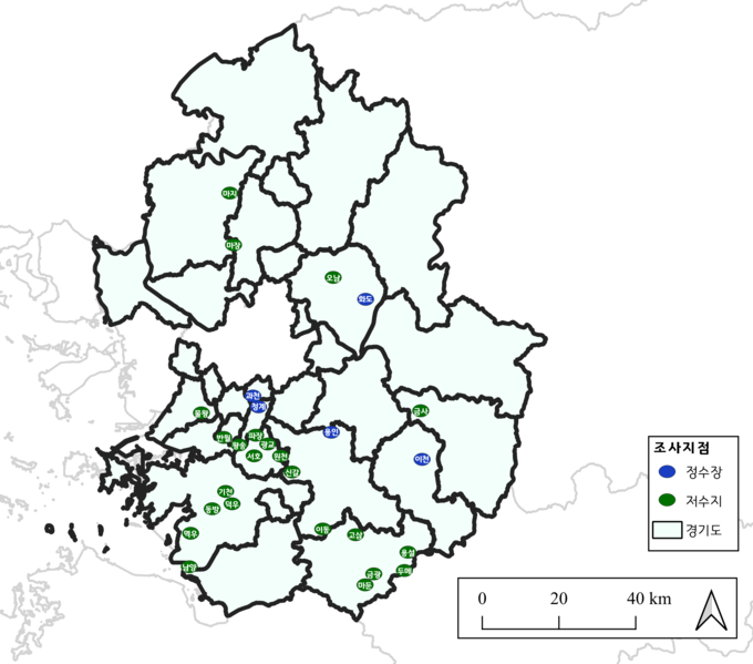 경기도보건환경연구원이 실시한 조류독소 실태조사 조사 지점. (자료=경기도 제공)