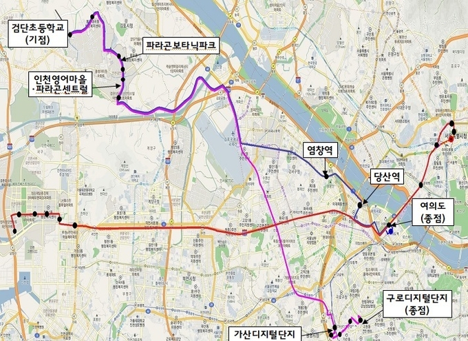 검단 노선도. ( 사진 = 인천시 제공 )