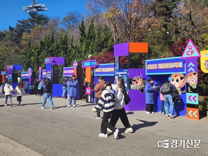 트레이닝 존에 마련된 인디게임 부스.(사진=이효정 기자)