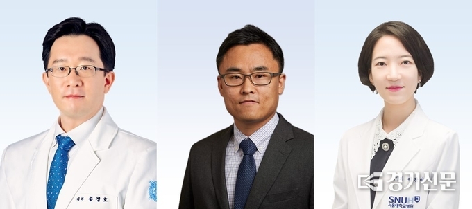 (사진 왼쪽부터)분당서울대병원 감염내과 송경호 교수, 서울대학교 미생물학교실 염진기 교수, 서울대병원 감염내과 이찬미 교수. (사진=분당서울대병원 제공)