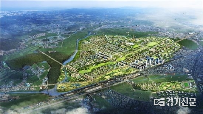 수원공항 이전 후 부지 조감도.