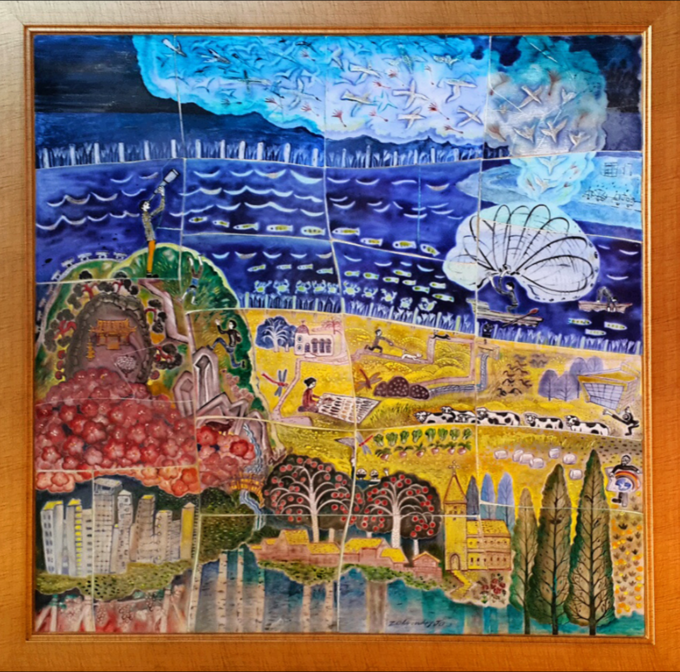  금파누리-글라스 모자이크-75x75cm 작품. (사진=김포문화재단 제공)