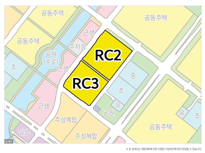 송도국제도시 11공구 RC2, RC3 상세 위치도. ( 사진 = 인천시 제공 )