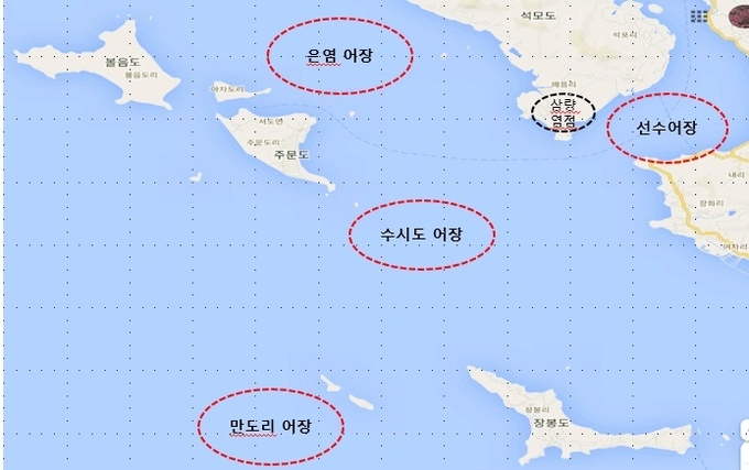 장봉도 및 강화 주변 어장.