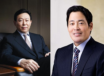 신동빈 롯데그룹 회장(좌) 정용진 신세계그룹 부회장(우). (사진=각 사 제공)