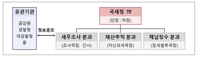 국세청 불법사금융 척결 TF 조직도. (사진=국세청 제공)