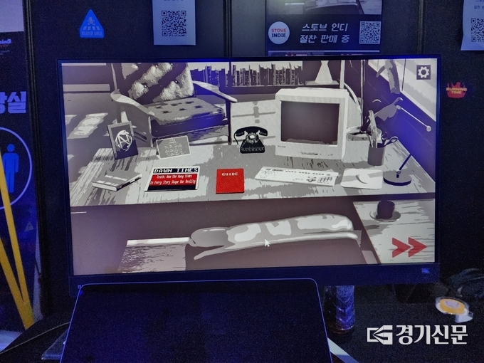 버닝비버 2023에 참여한 데카트리게임즈의 '편집장' 게임 속 한 장면. (사진=이효정 기자)