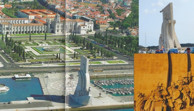 발견 기념비(Padrão dos Descobrimentos)는 1960년 항해왕 엔히크 공작(Infante Dom Henrique de Avis, Duque de Viseu : 1394~1460) 사후 500주년을 기념해 세운 기념비이다. Vasco da Gama(1460~1524)가 아프리카 항해를 떠났던 그 자리에 그가 타고 떠났던 범선을 본 따 만들었다고 한다. 기념비 양옆으로 총 33명의 탐험가들을 부조했는데 맨 앞에 Henrique 공작, Vasco da Gama와 9명의 탐험가들, 선장 등 선원 7명, 선교사 3명, 화가, 작가, 수학자 등이 포함되었다고 한다. 기념비 뒤쪽 바닥에 ‘바람의 장미’라는 나침판이 그려져 있다. 높이 53m. 위는 전망대.